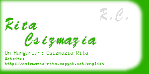 rita csizmazia business card